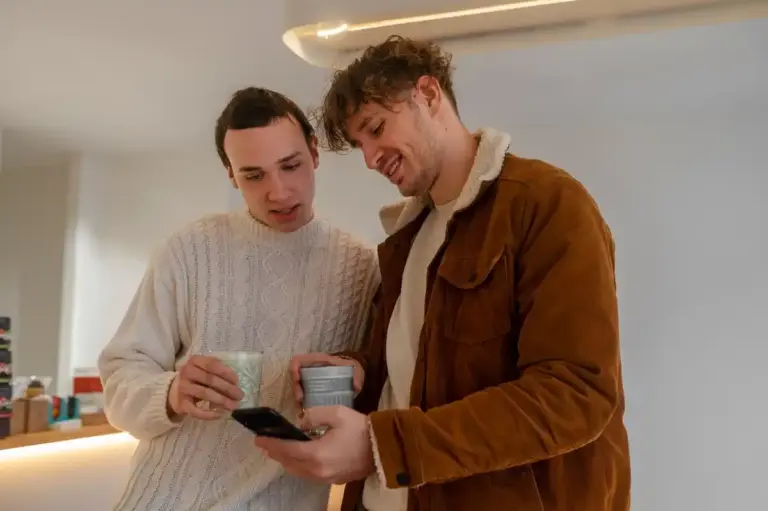 Dutch couple at home interaction