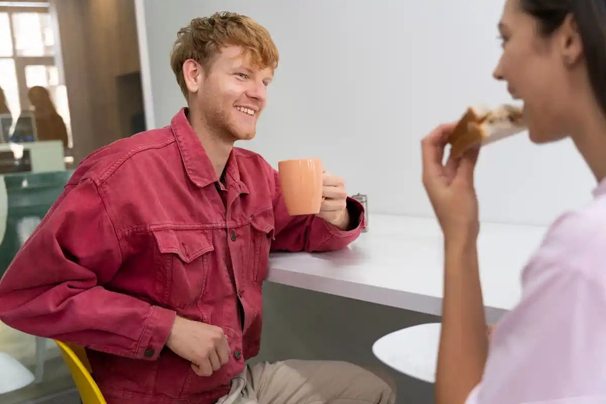 awkward face dutch direct communication coffee break