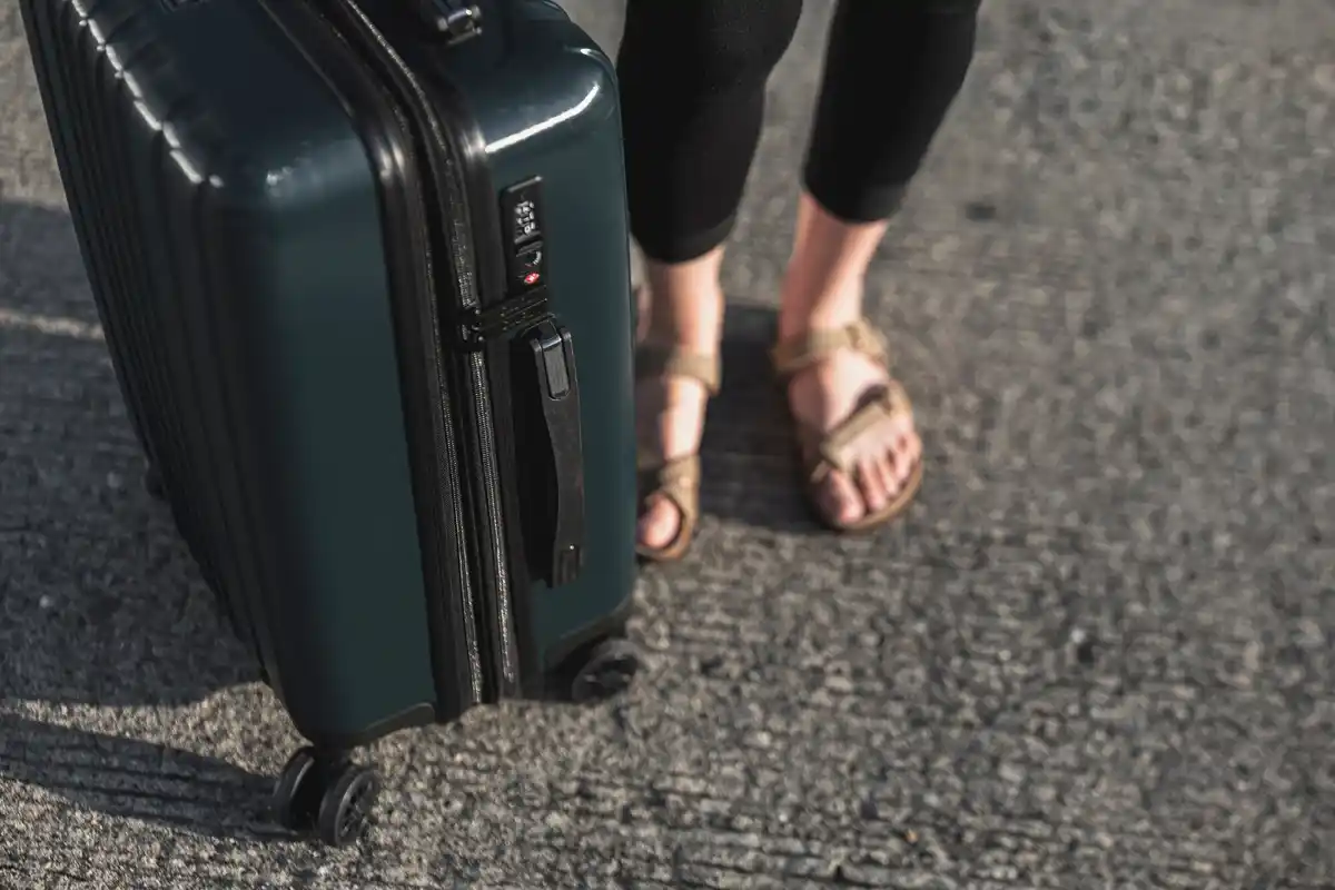 lightweight travel luggage on airport