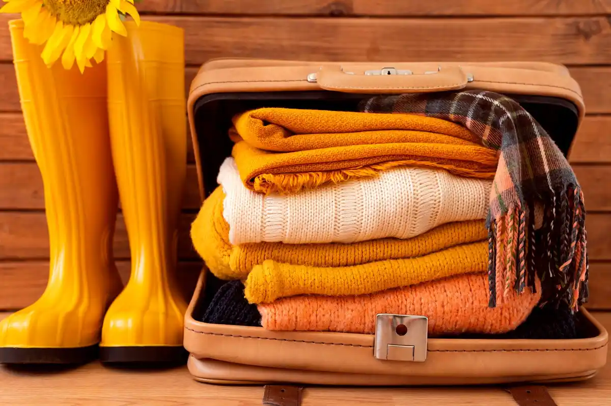 rolling socks suitcase neatly packed