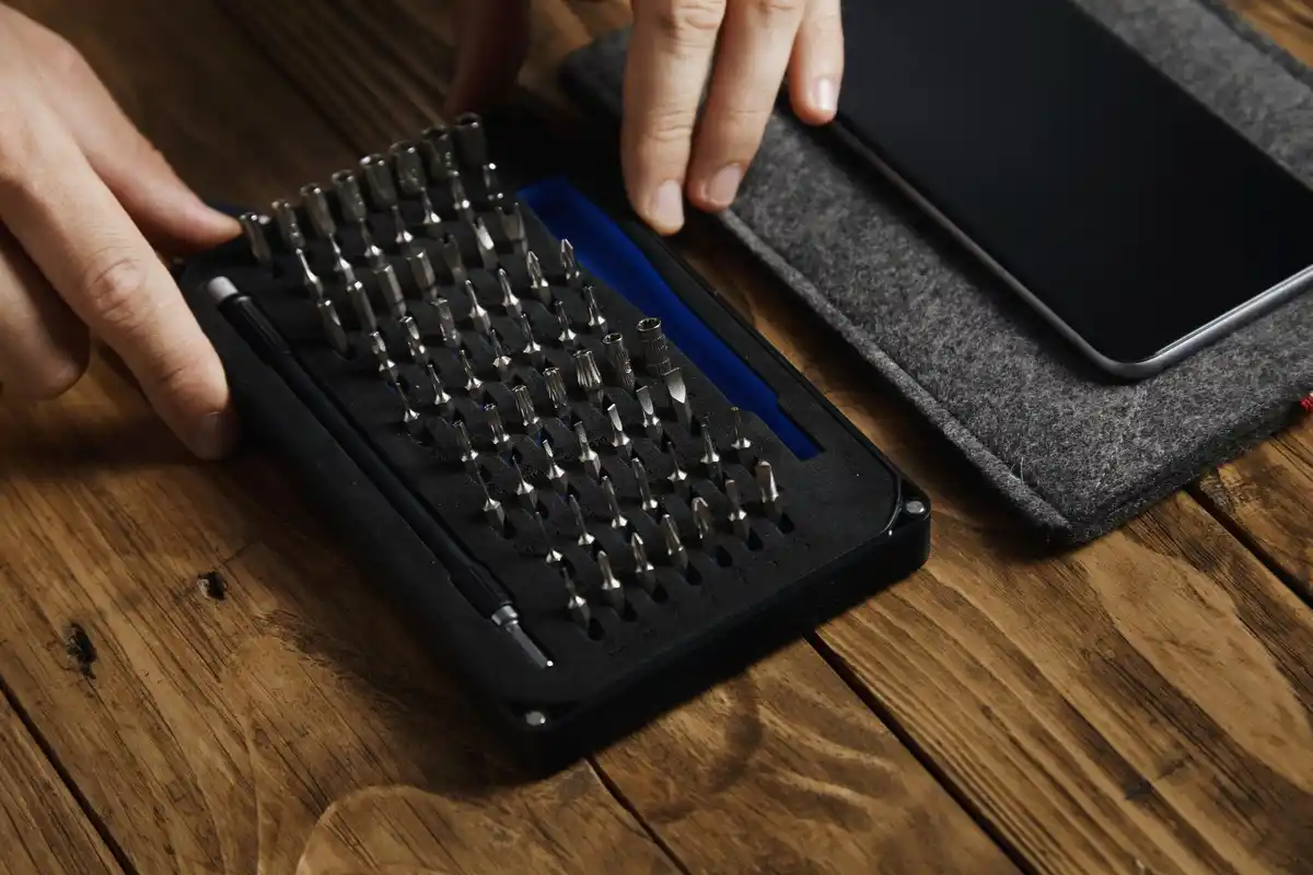 refurbished laptop vintage workspace