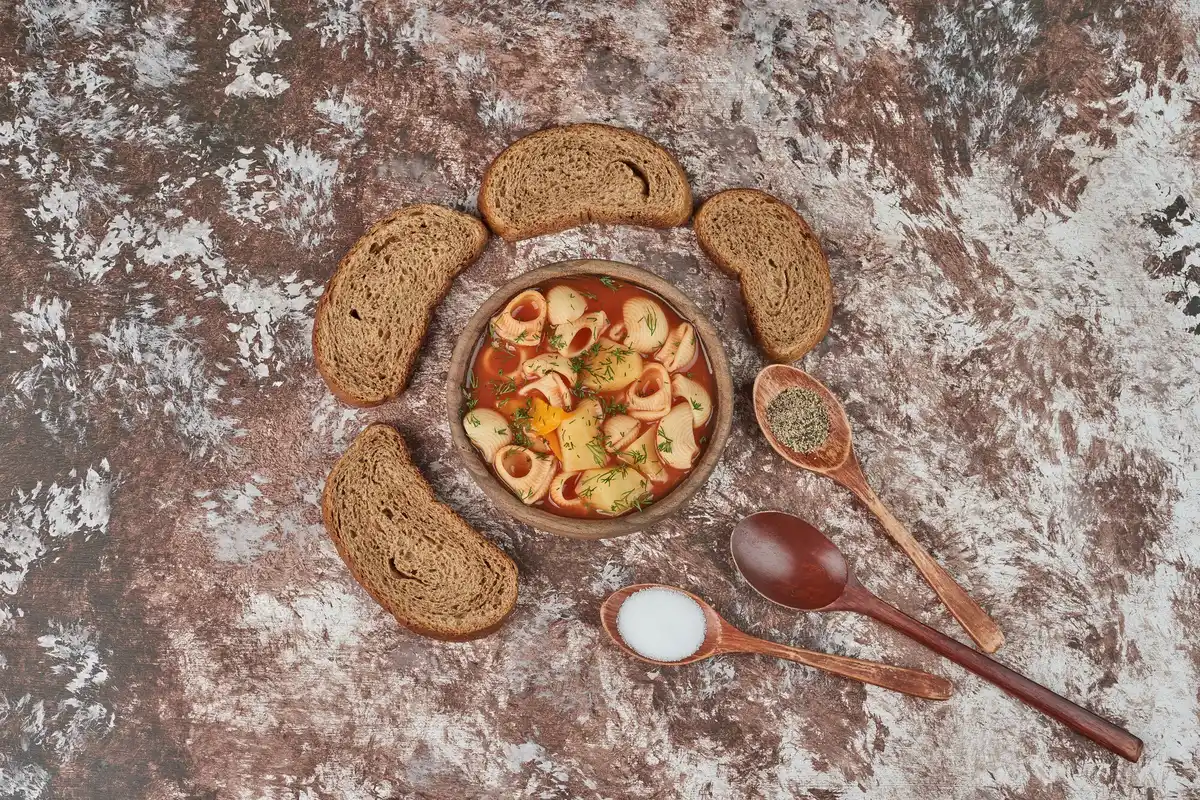 homemade croutons soup rustic table