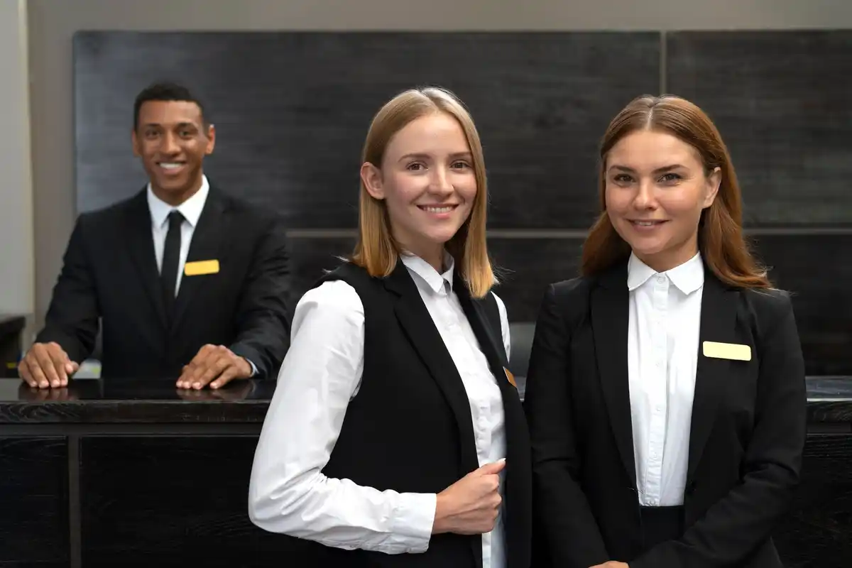 polite hotel guest front desk upgrade