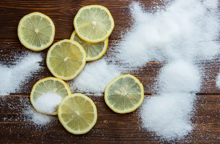 lemon and salt cleaning in Dutch kitchen