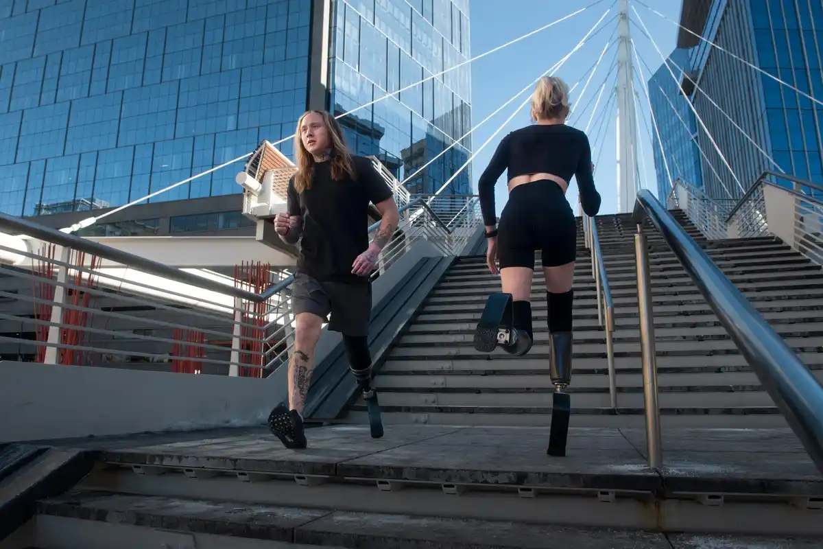 dutch office stairs workout people