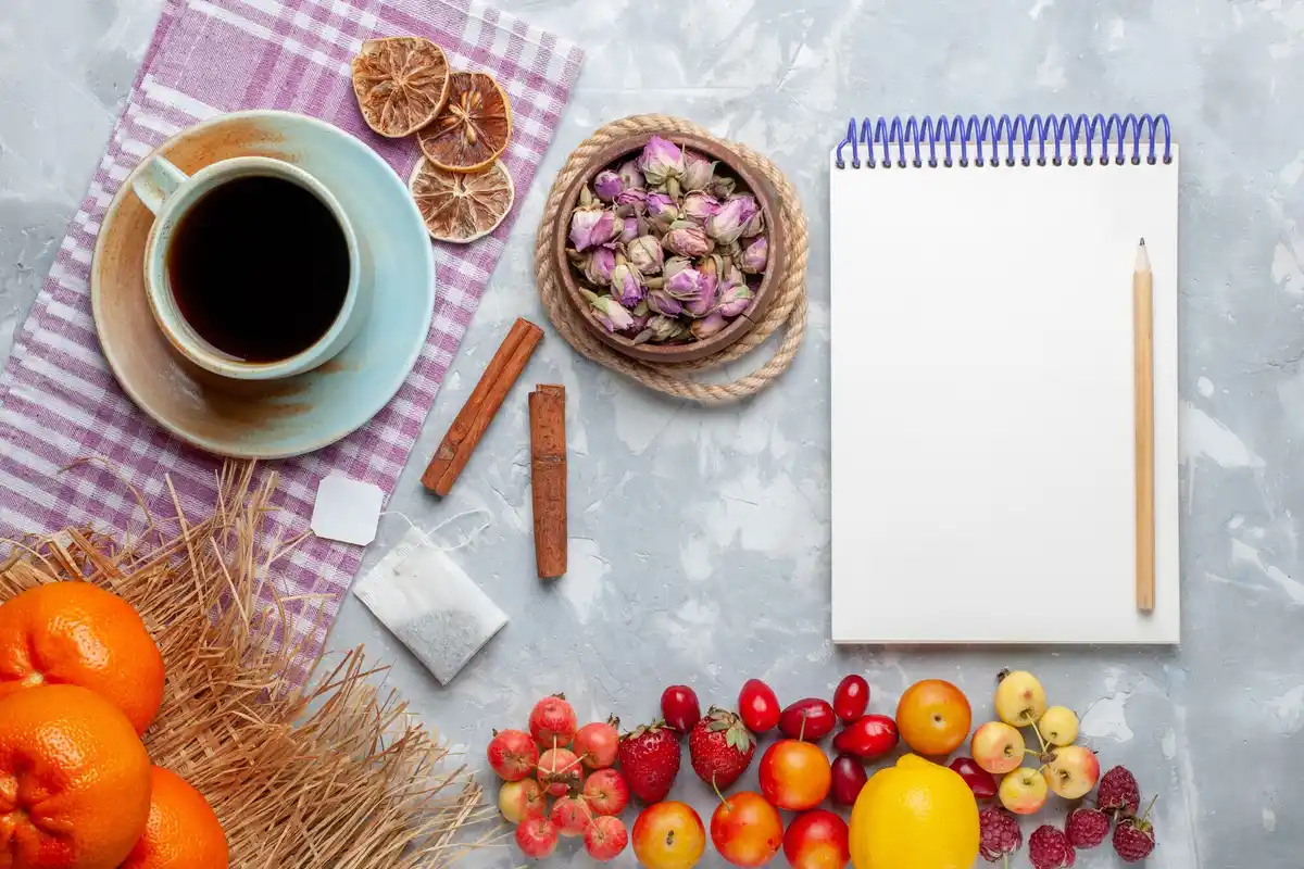 dutch desk workspace coffee planner without to do list natural light