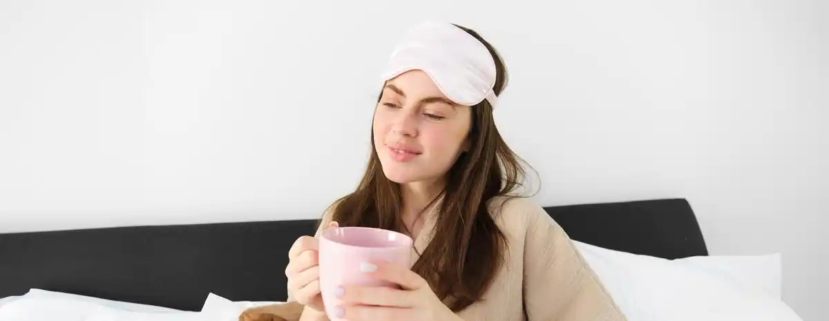 Dutch woman using sheet mask winter home