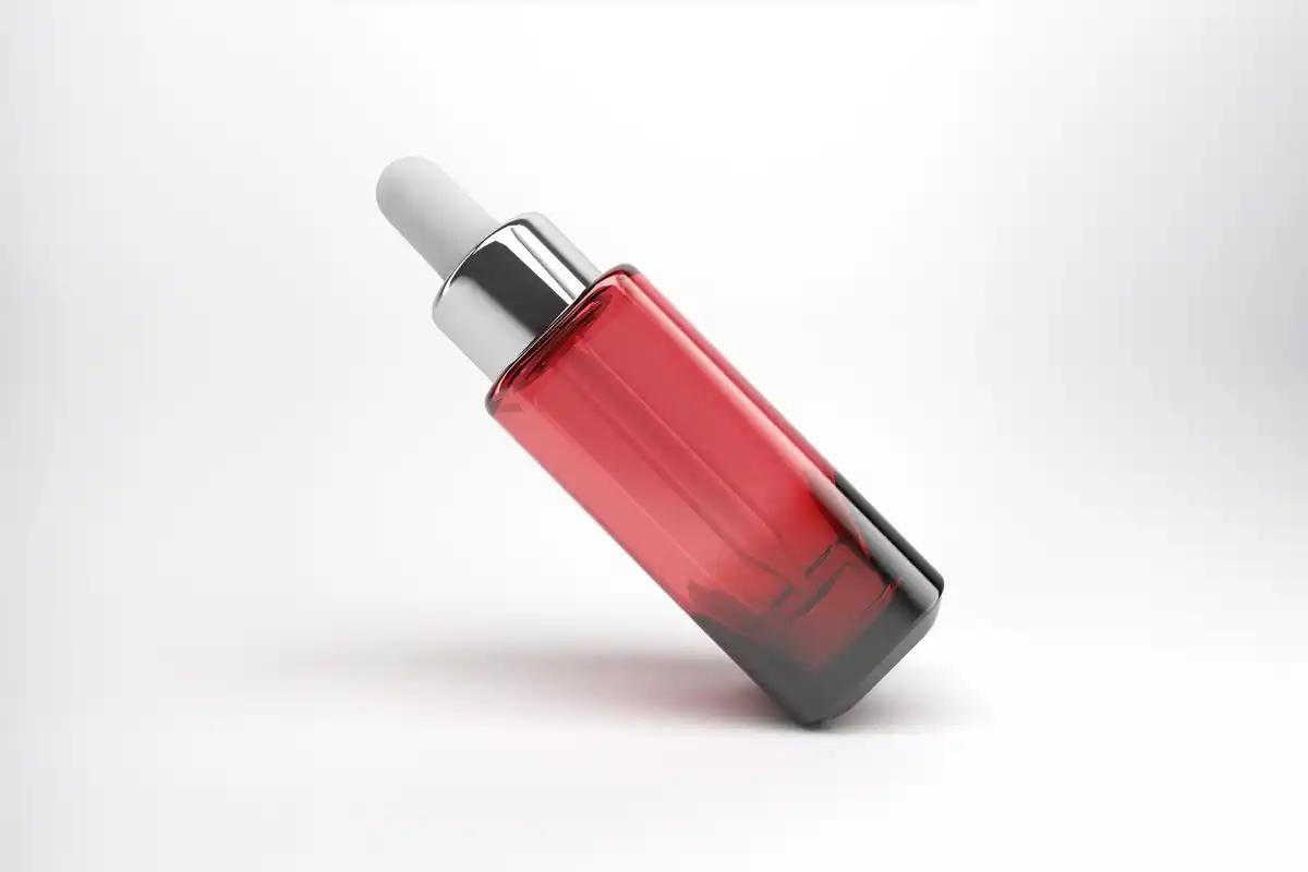 luxury skincare serum bottle close up glass