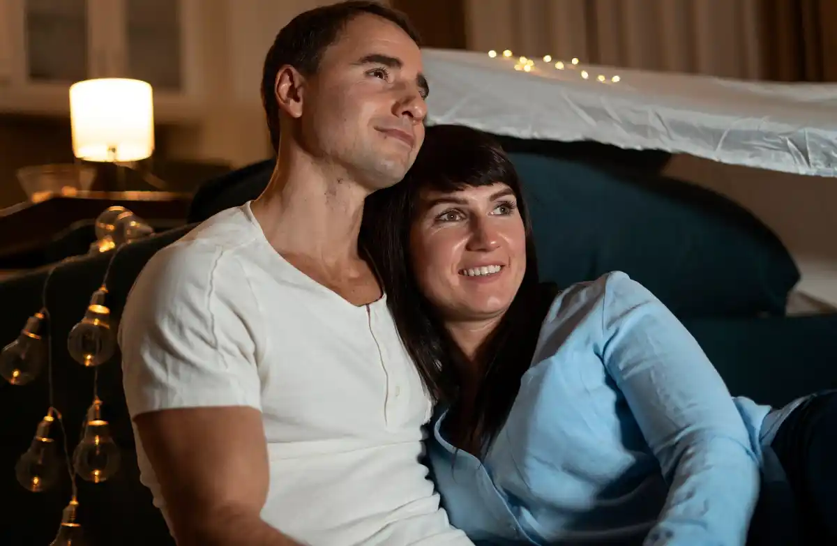 modern Dutch home evening couple together