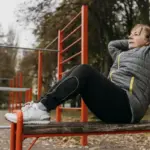 tired person early morning workout park