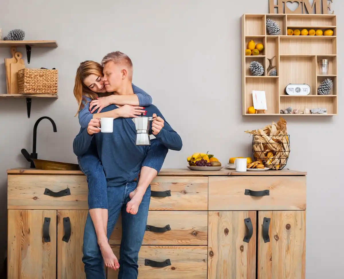 Dutch couple small daily gesture kitchen
