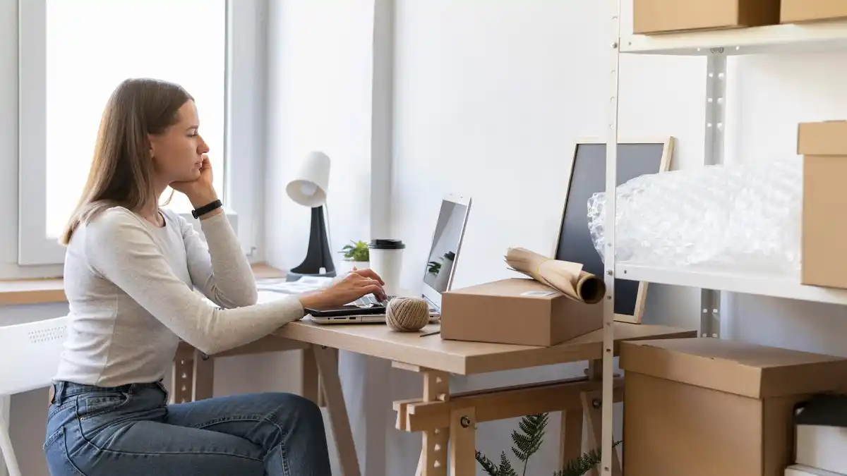Dutch home office creative DIY cardboard box organization