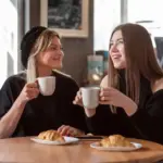 dutch friends having conversation in a cozy cafe