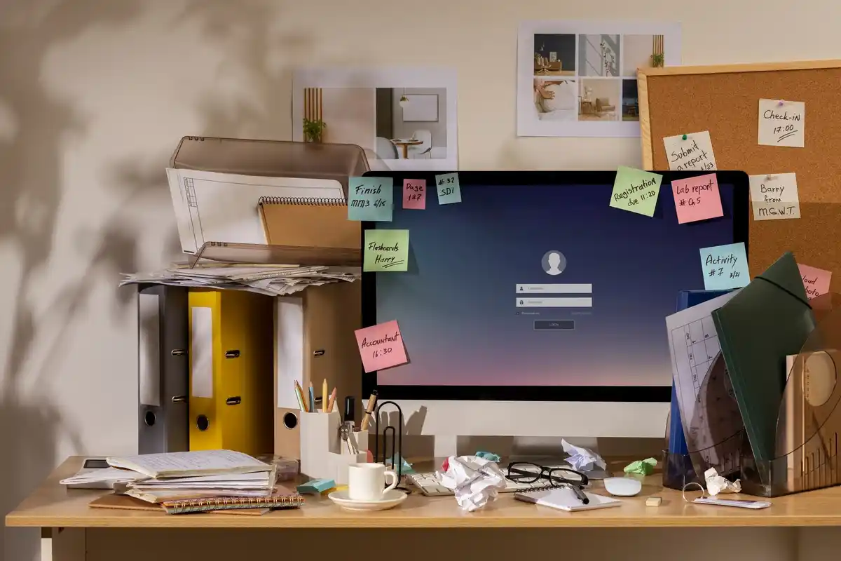 clean organized Dutch workplace after decluttering