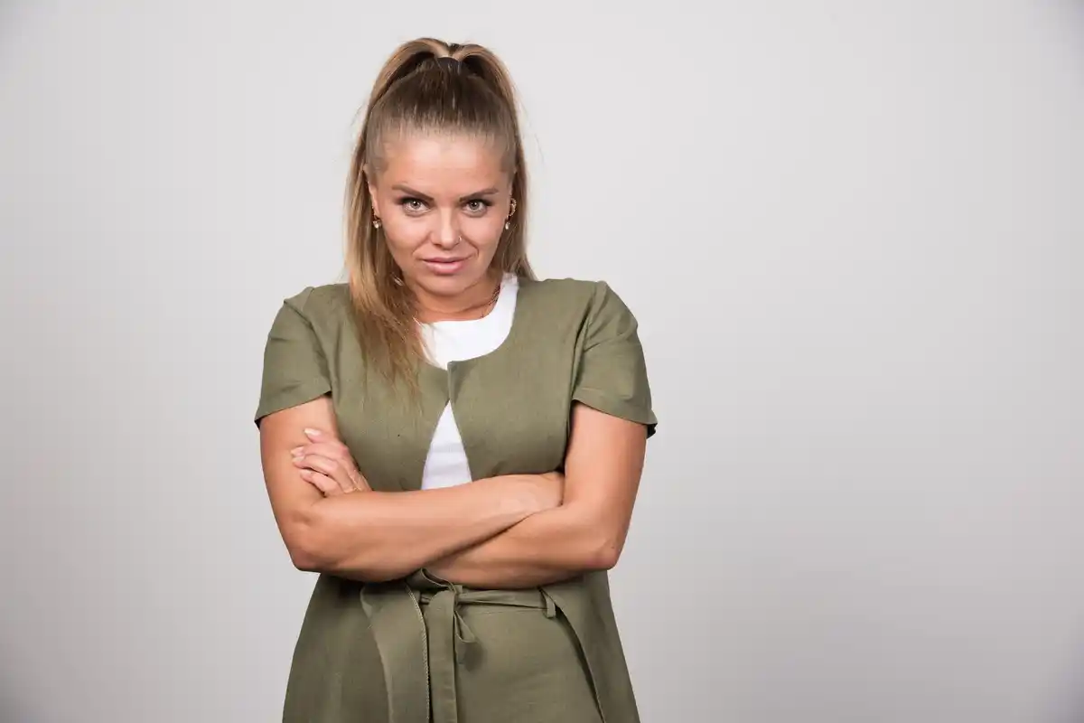 confident dutch office woman not apologizing standing out