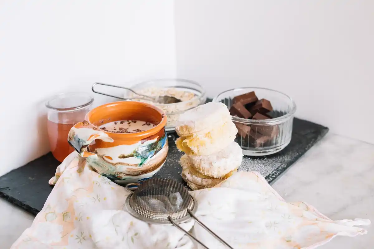dutch unhealthy breakfast cereal milk table