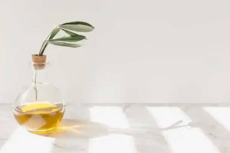 minimalist kitchen single olive oil bottle Dutch home