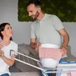 swedish family using ice cubes in laundry machine