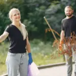 senior dutch person cleaning home with ergonomic tools
