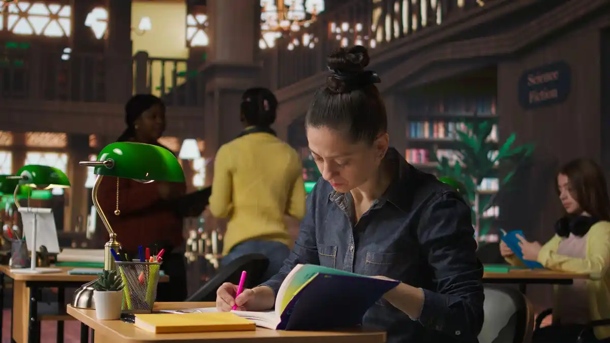 dutch student traditional study class books highlighter desk