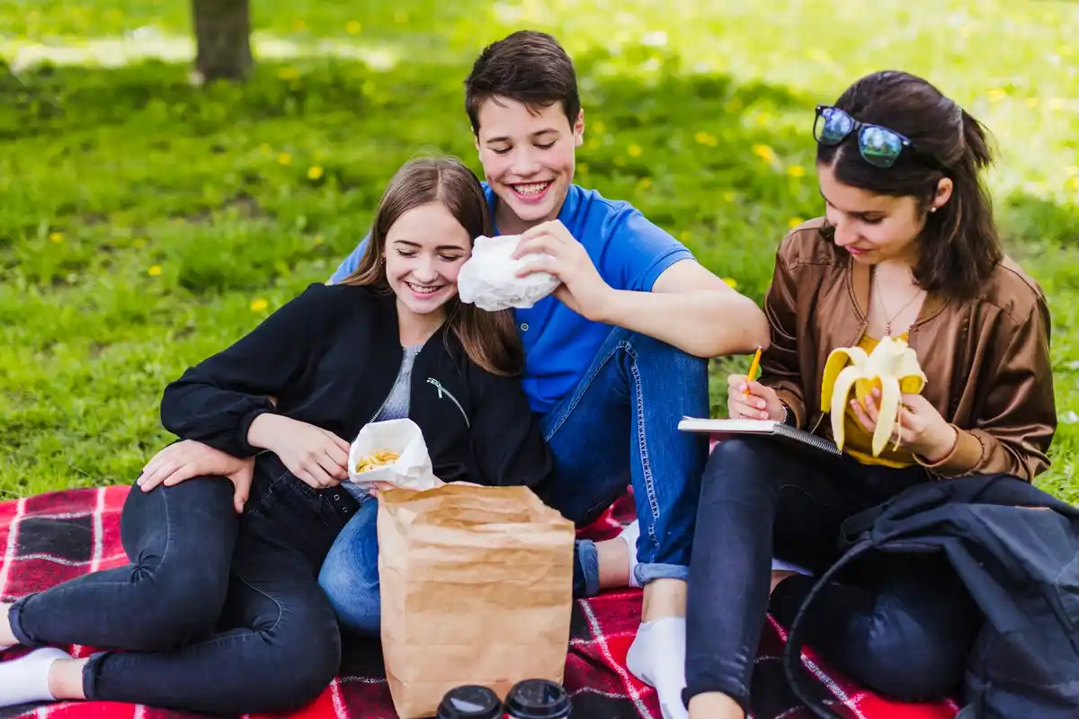 young dutch friends fun low budget picnic park