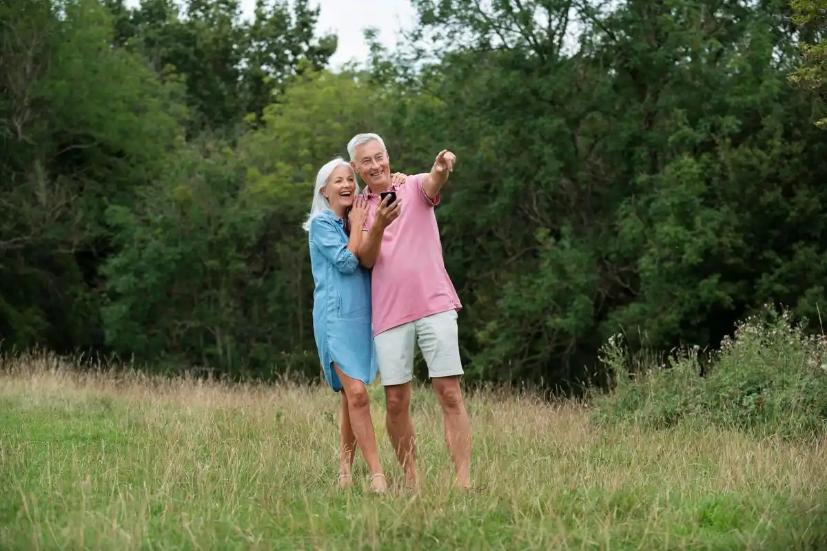 older couple enjoying quiet nature vacation netherlands
