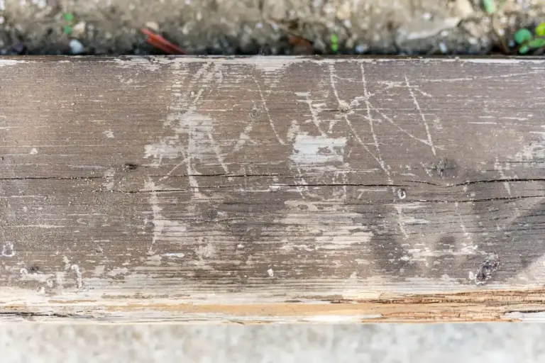 damaged wooden table after cleaning