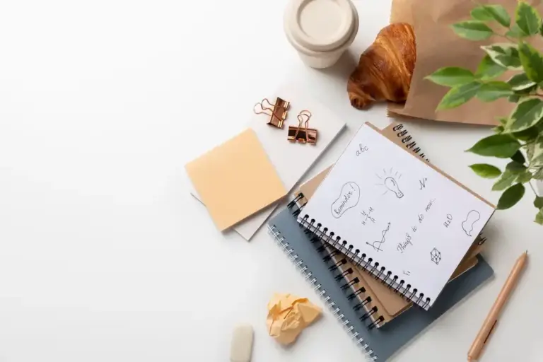 dutch minimal desk morning productivity habit sticky note