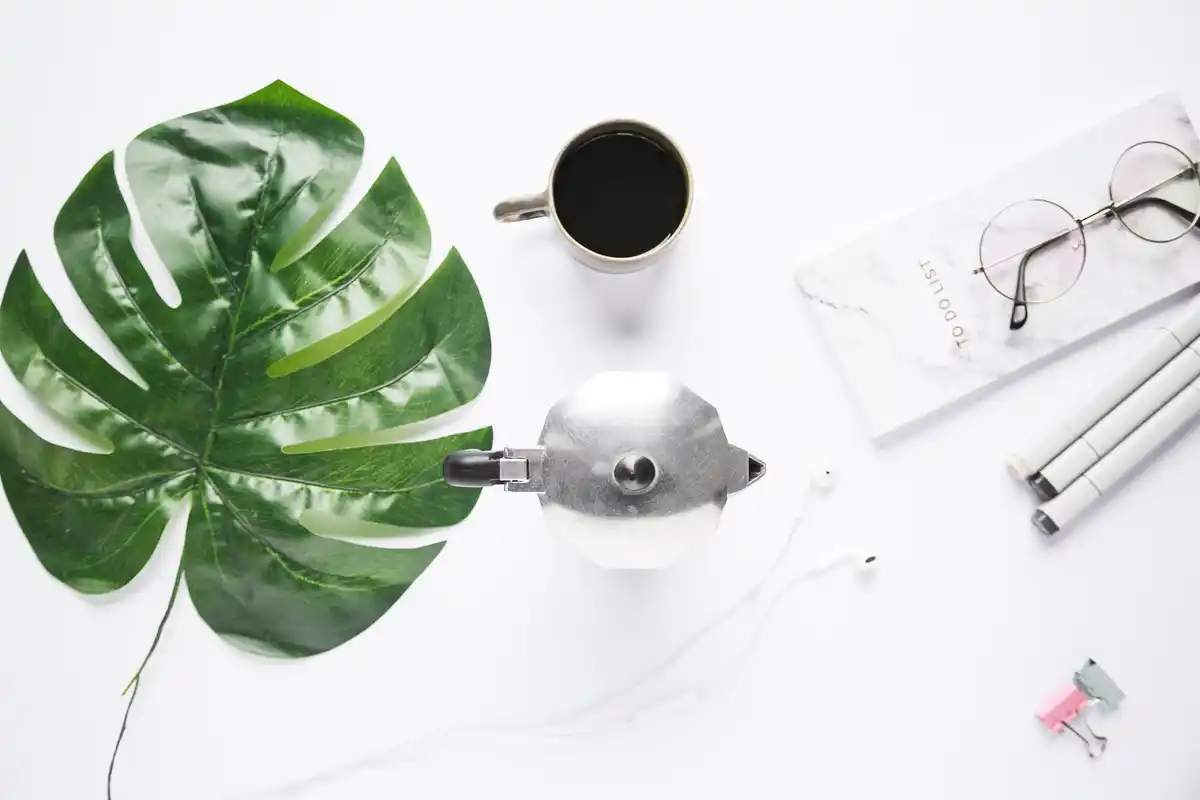 feng shui office desk setup productivity plants minimalism