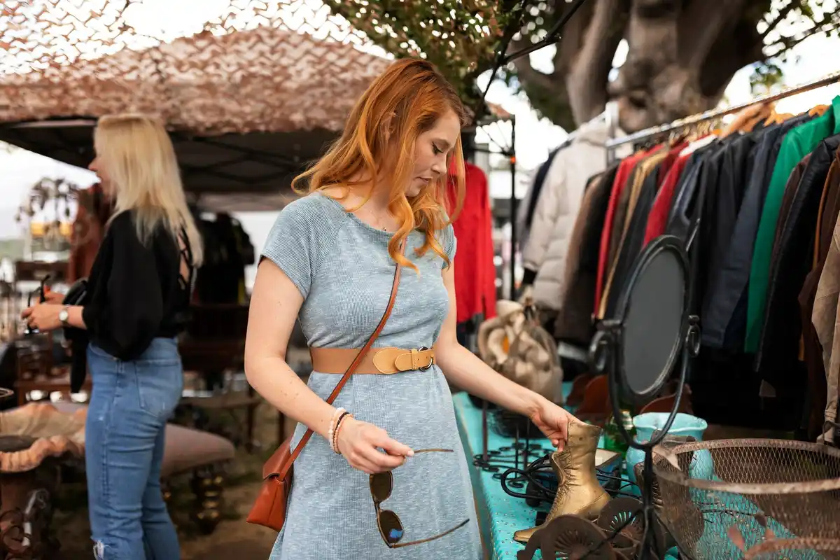 dutch person selling phone chargers at flea market