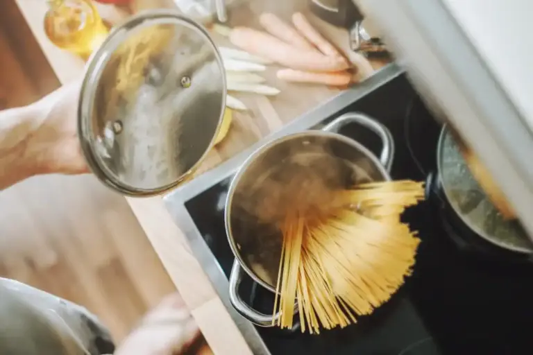 authentic pasta cooking in italian kitchen