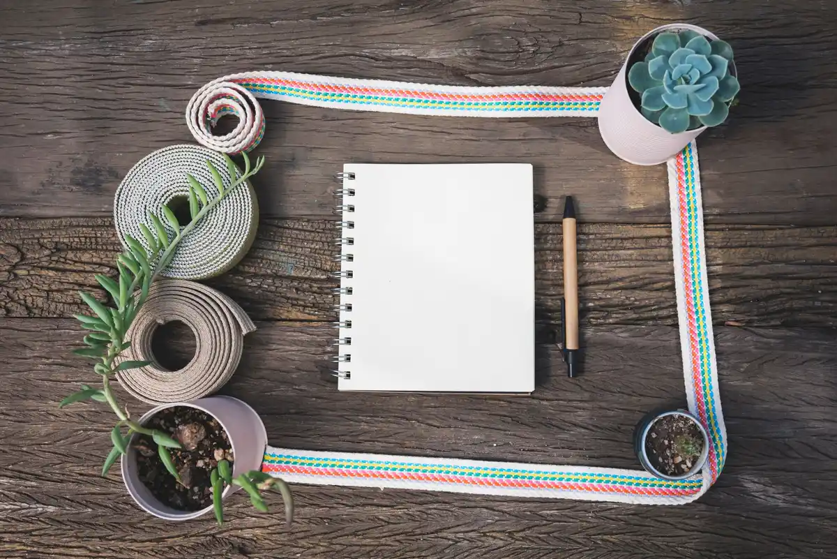 vintage planners with handwritten notes productivity concept