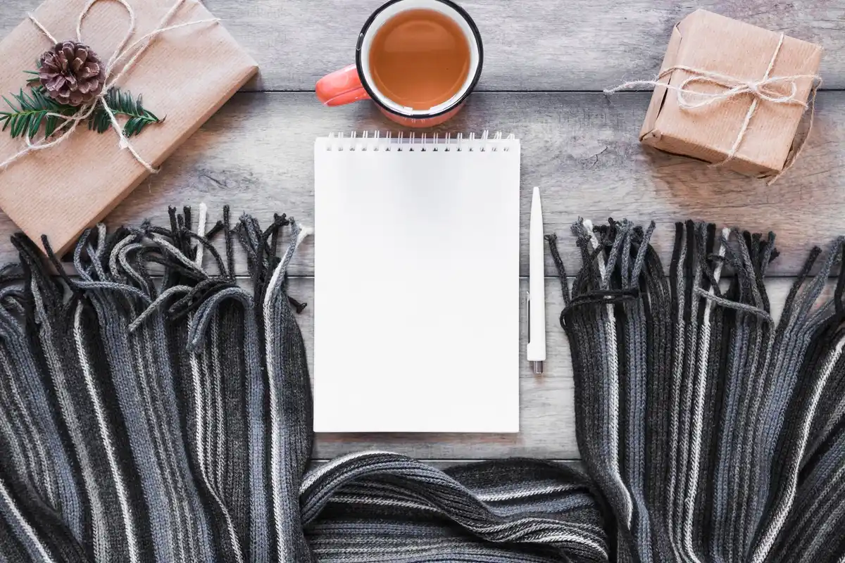 vintage planners on desk with handwritten notes
