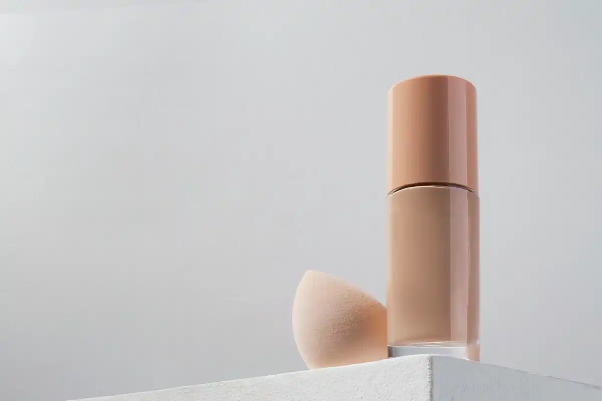 Close up makeup detail concealer foundation tubes Dutch bathroom