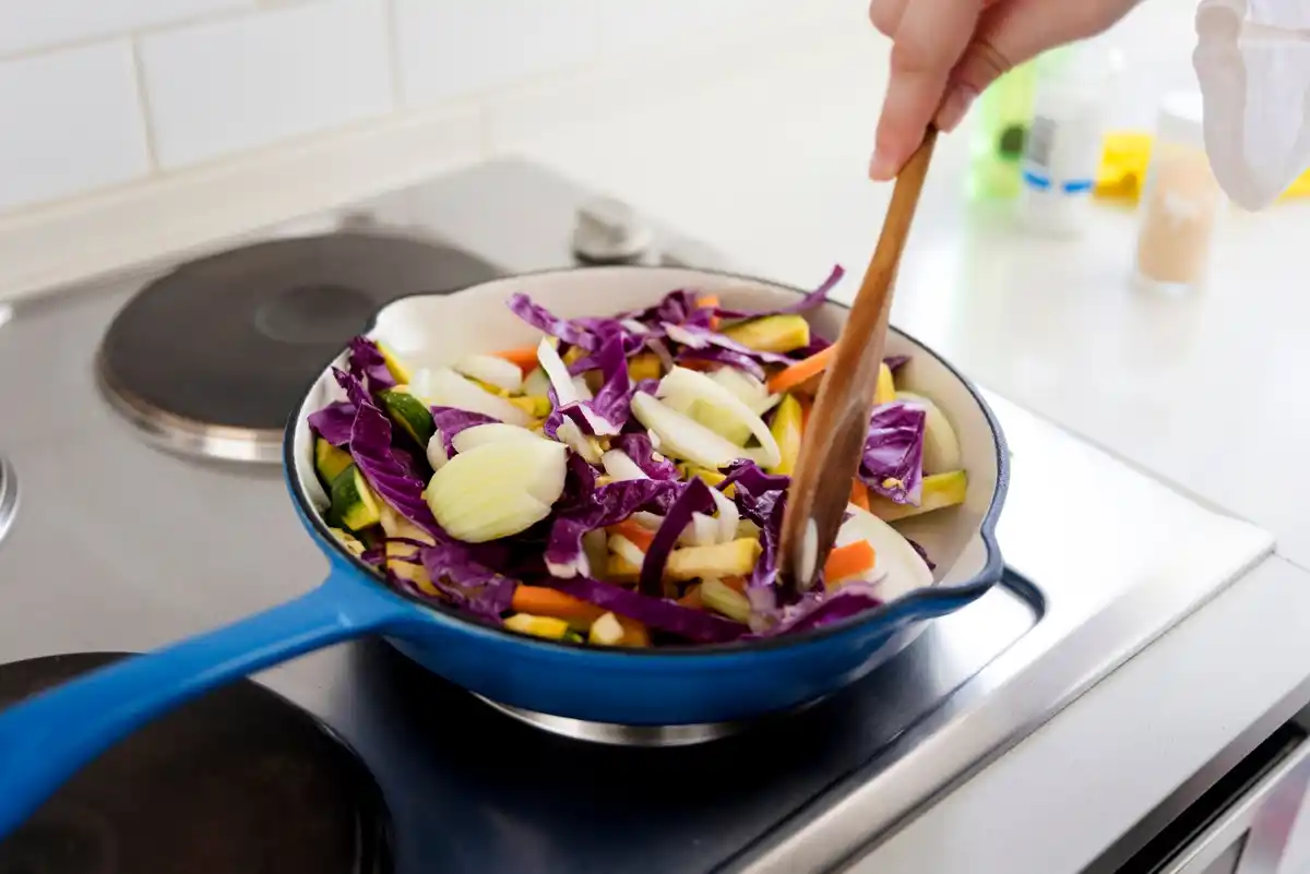 Dutch kitchen steak frying pan closeup home cooking