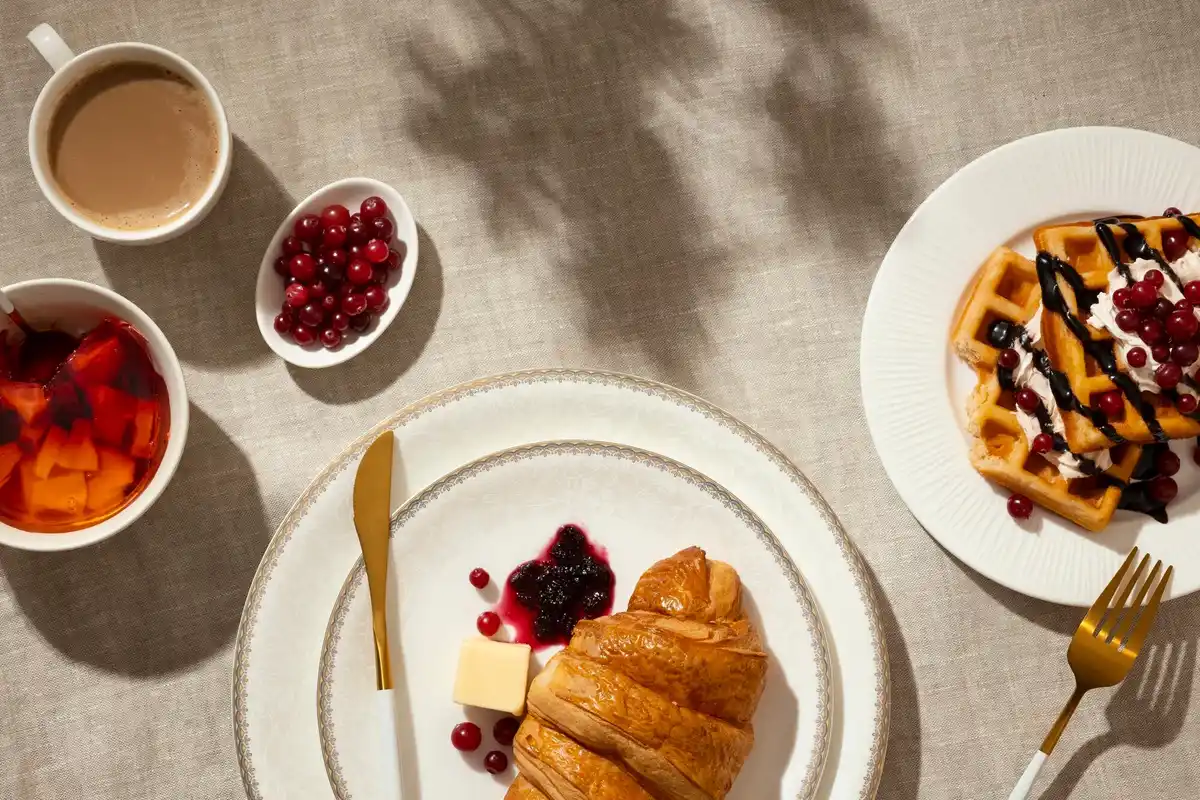 Dutch breakfast table prepared night before