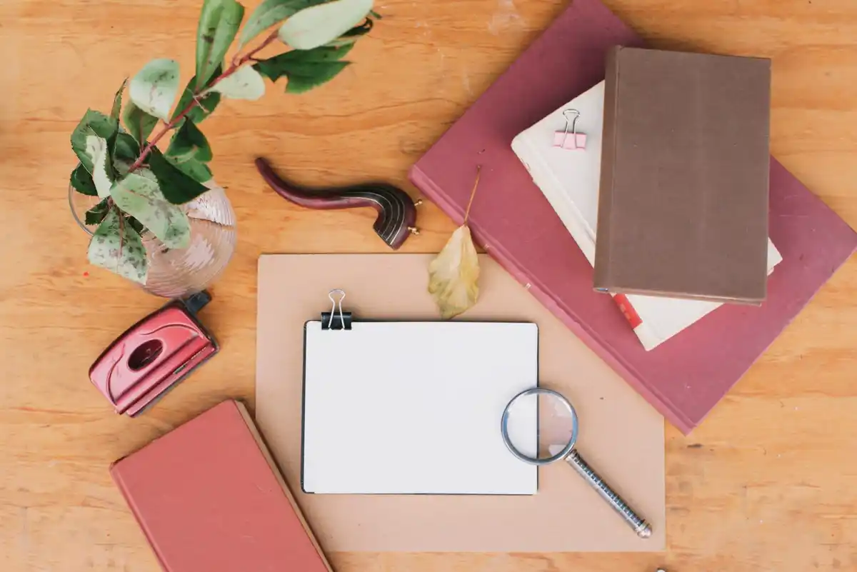 vintage notebook journaling retro desk