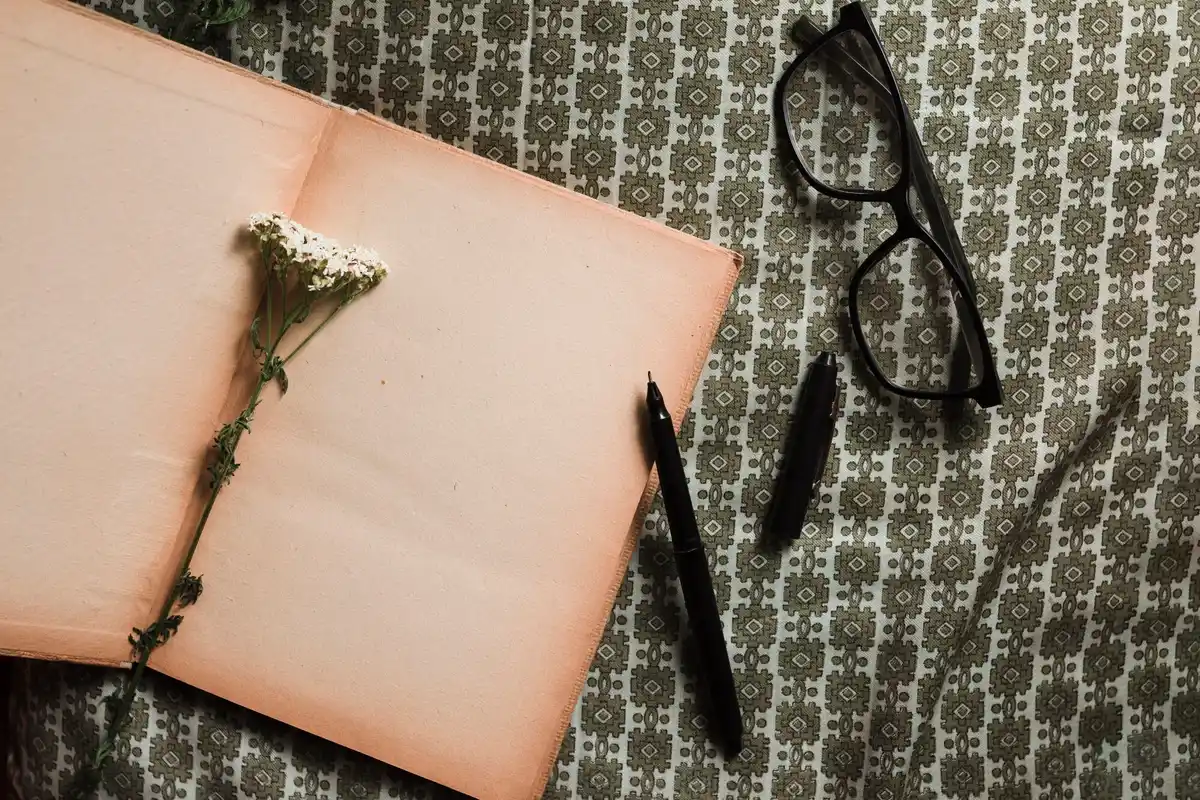 vintage notebook journaling retro desk