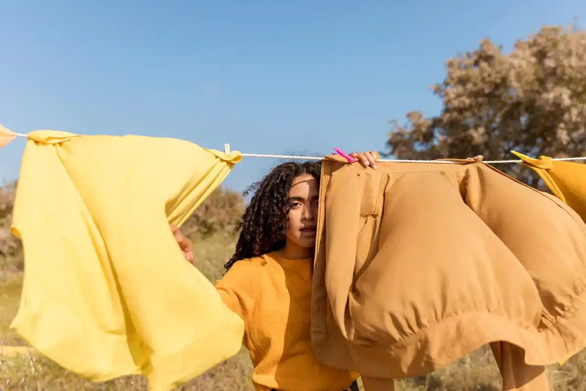 sun drying laundry in a Dutch garden