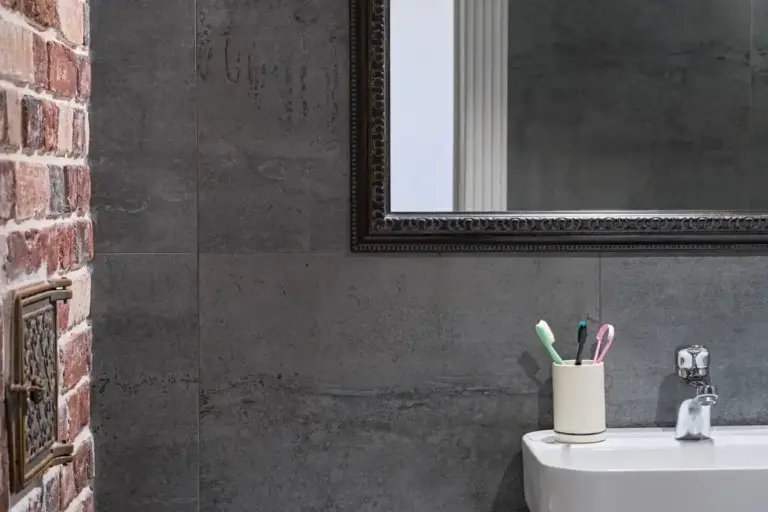 simple stylish small Dutch bathroom interior