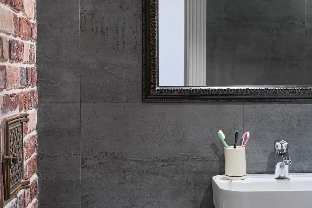 simple stylish small Dutch bathroom interior