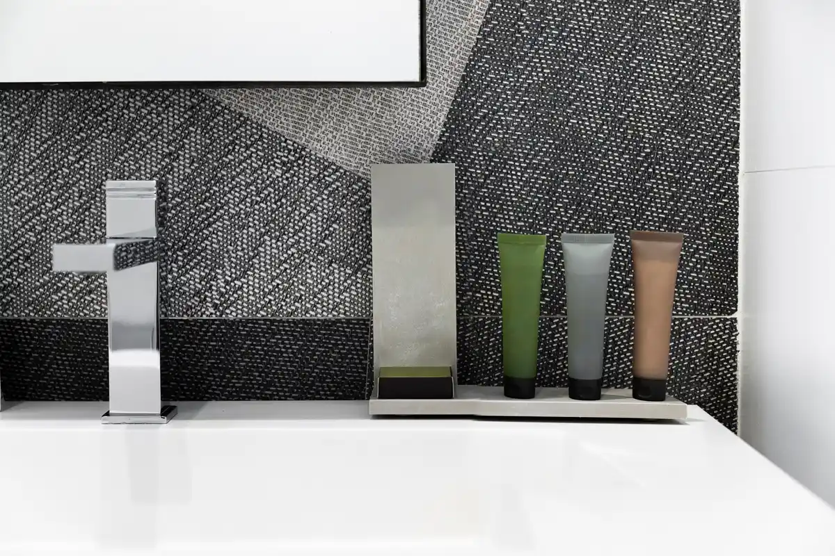 modern dutch small bathroom organization