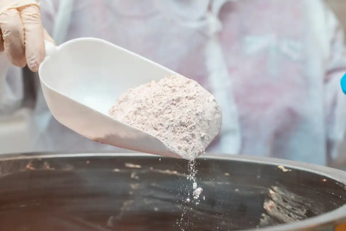 Close up baking soda cleaning oven dirty