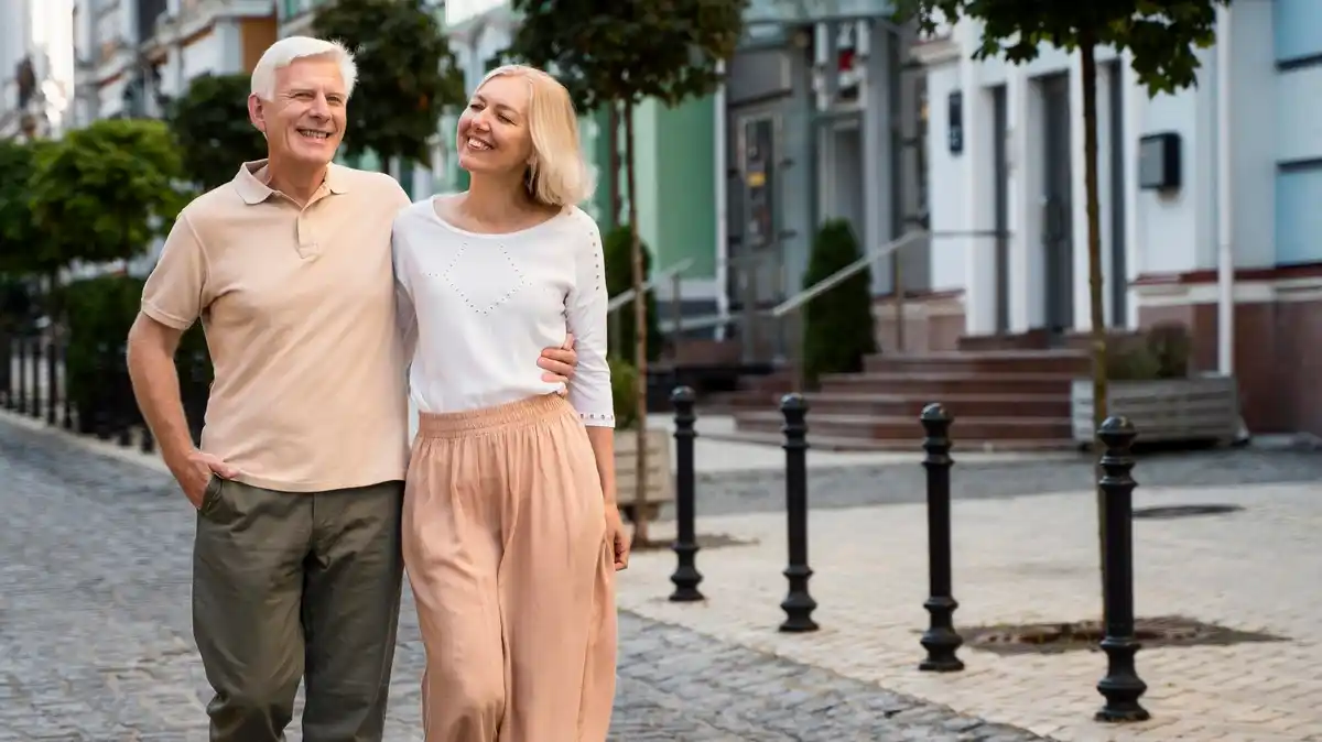 happy older Dutch couple lifestyle