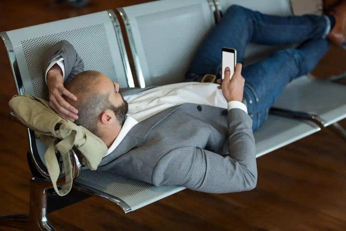 airport overnight sleeping passengers