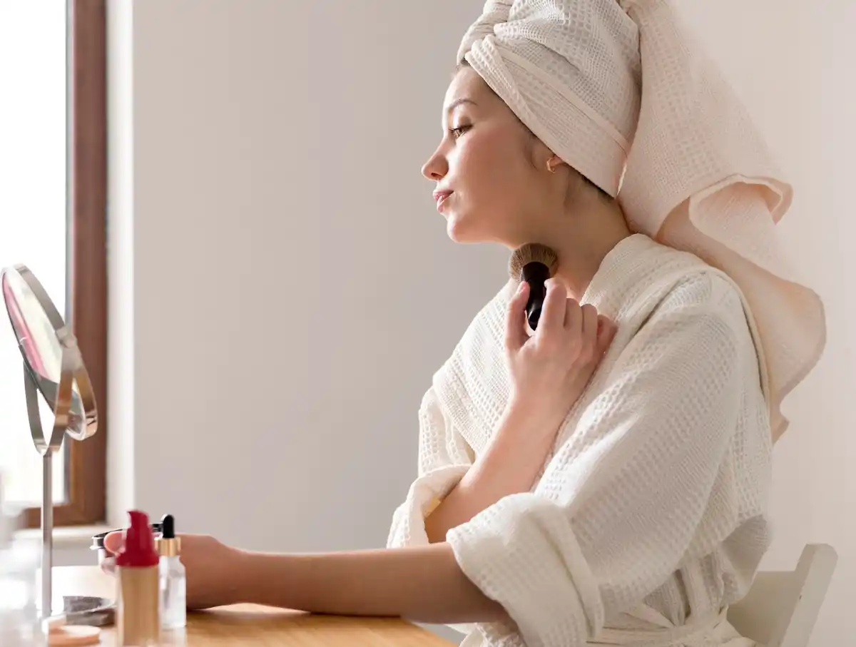 korean skincare routine morning step by step natural light