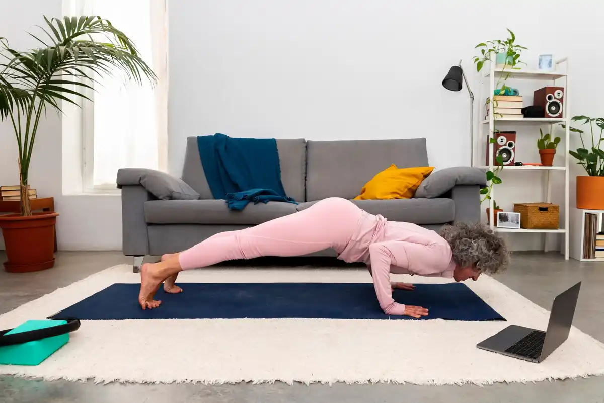 Dutch bridge exercise home living room back pain prevention