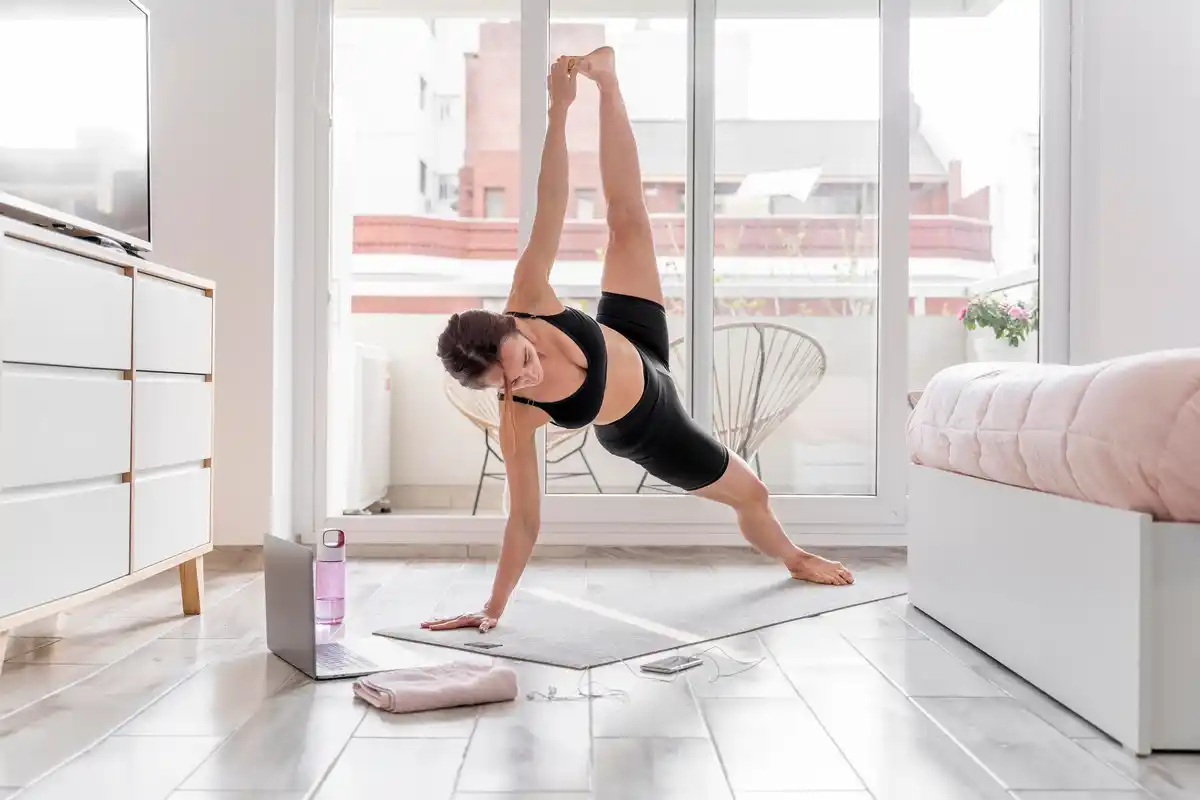 simple bridge exercise for back health near Dutch window