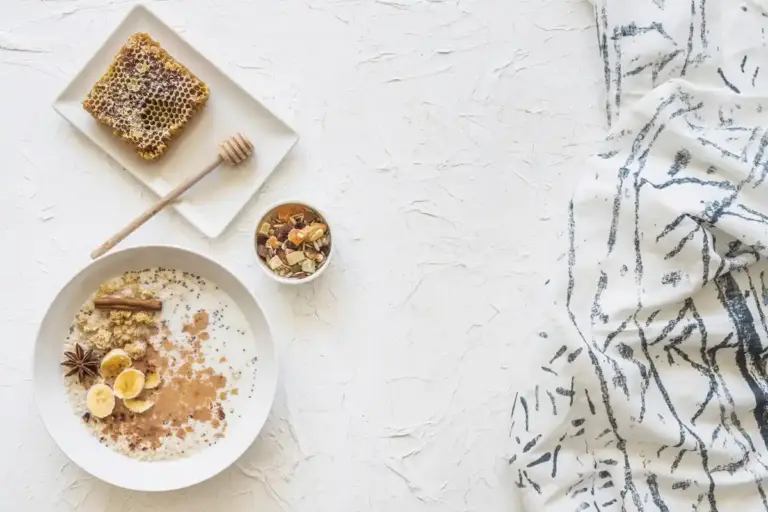 oatmeal honey yogurt natural beauty flatlay