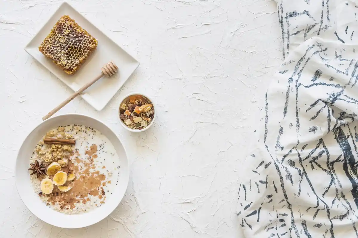 oatmeal honey yogurt natural beauty flatlay